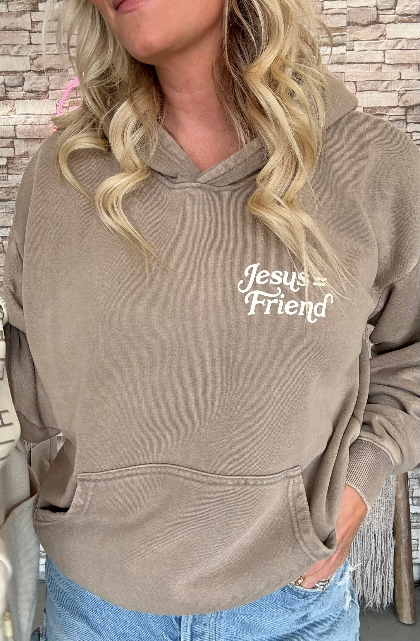 What a Friend in Jesus Brown Hoodie