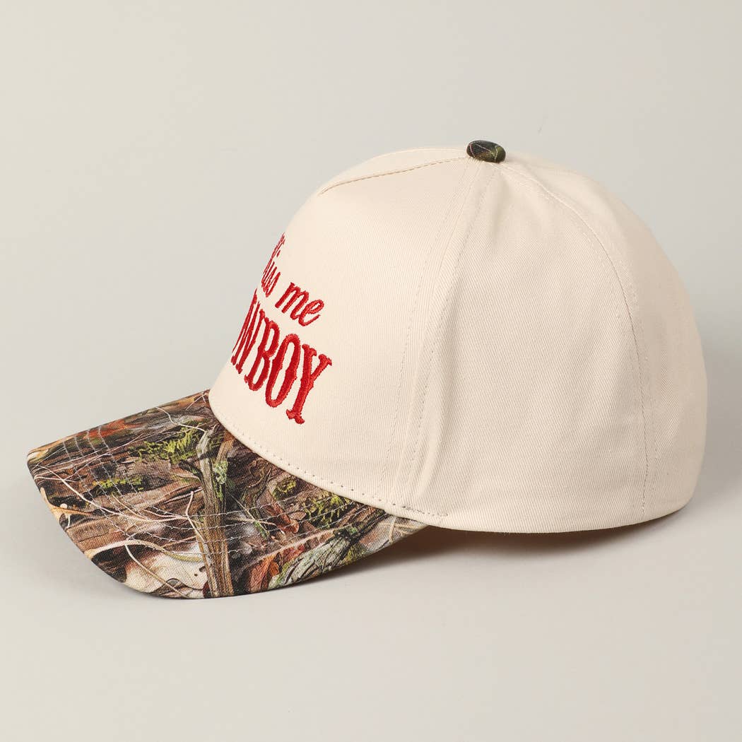 Kiss Me Cowboy Embroidery Realtree Two-Tone Cap