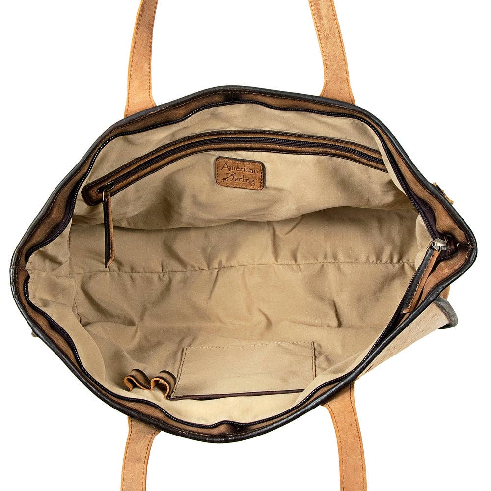 Cowhide Carryall Tote