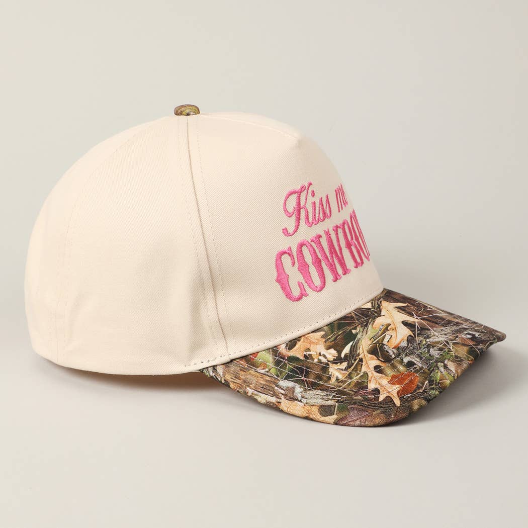 Kiss Me Cowboy Embroidery Realtree Two-Tone Cap