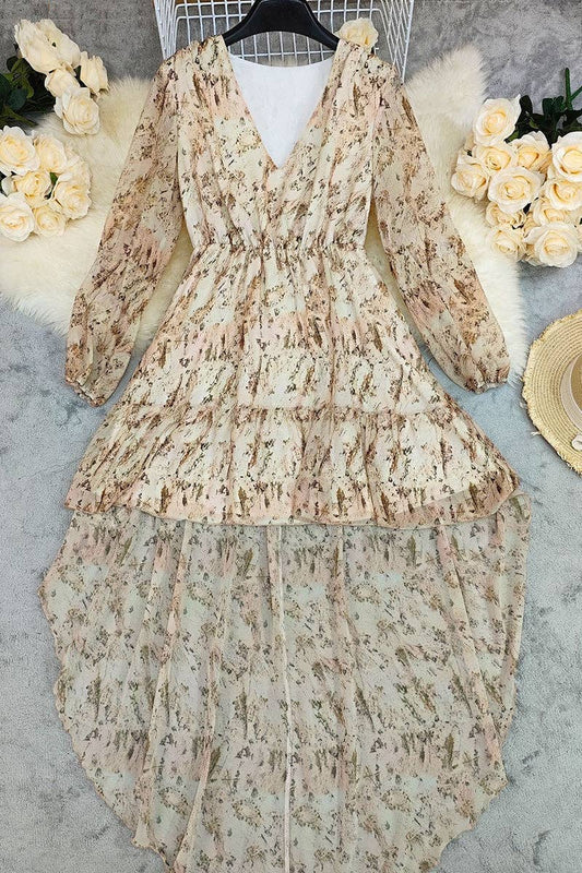 Ranch Floral Ruffle Casual Dress