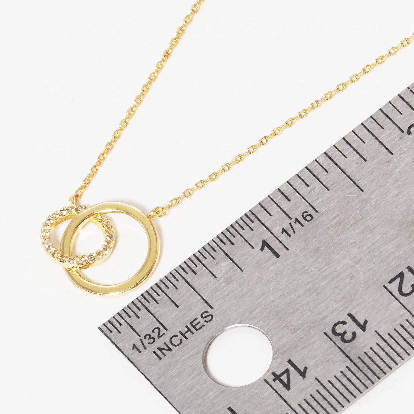 Dipped Double Ring Necklace