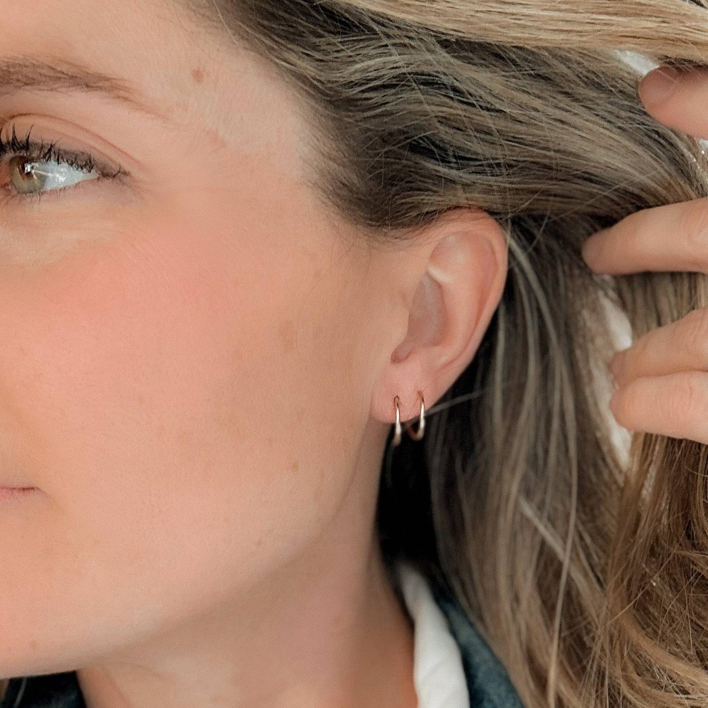 Twist-In Double Huggie Hoop |14k Gold Fill & Sterling Silver
