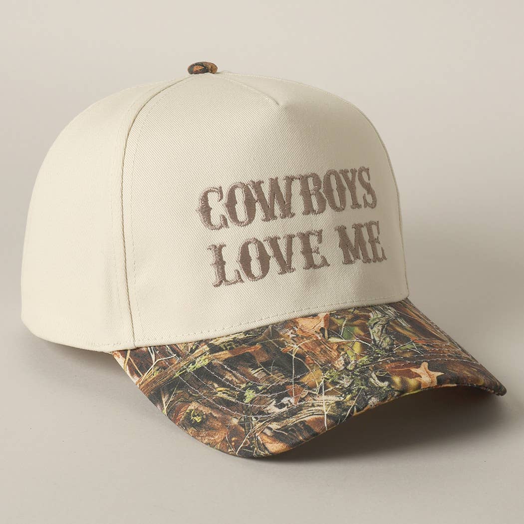 Cowboys Love Me Embroidery Camo Cap