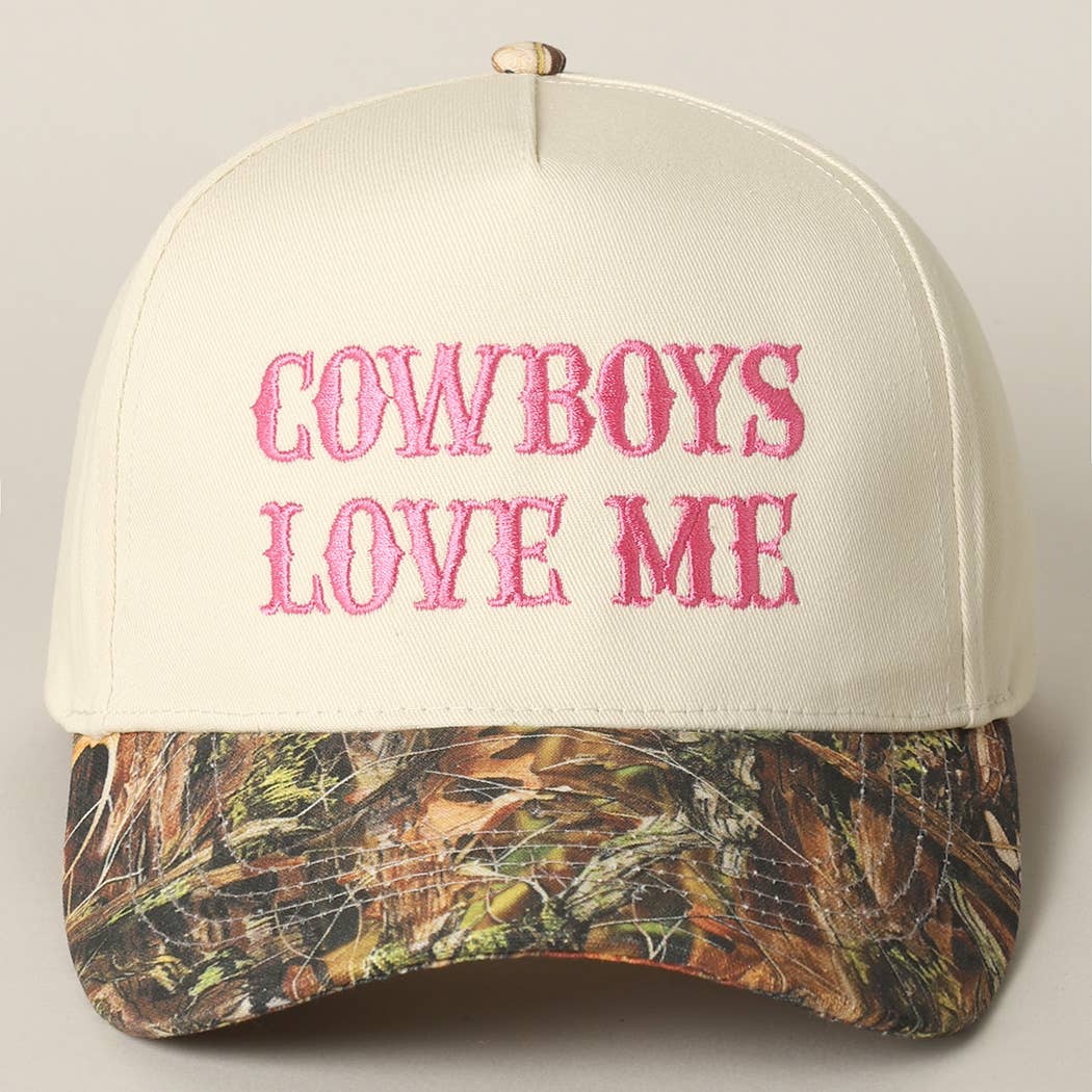 Cowboys Love Me Embroidery Camo Cap