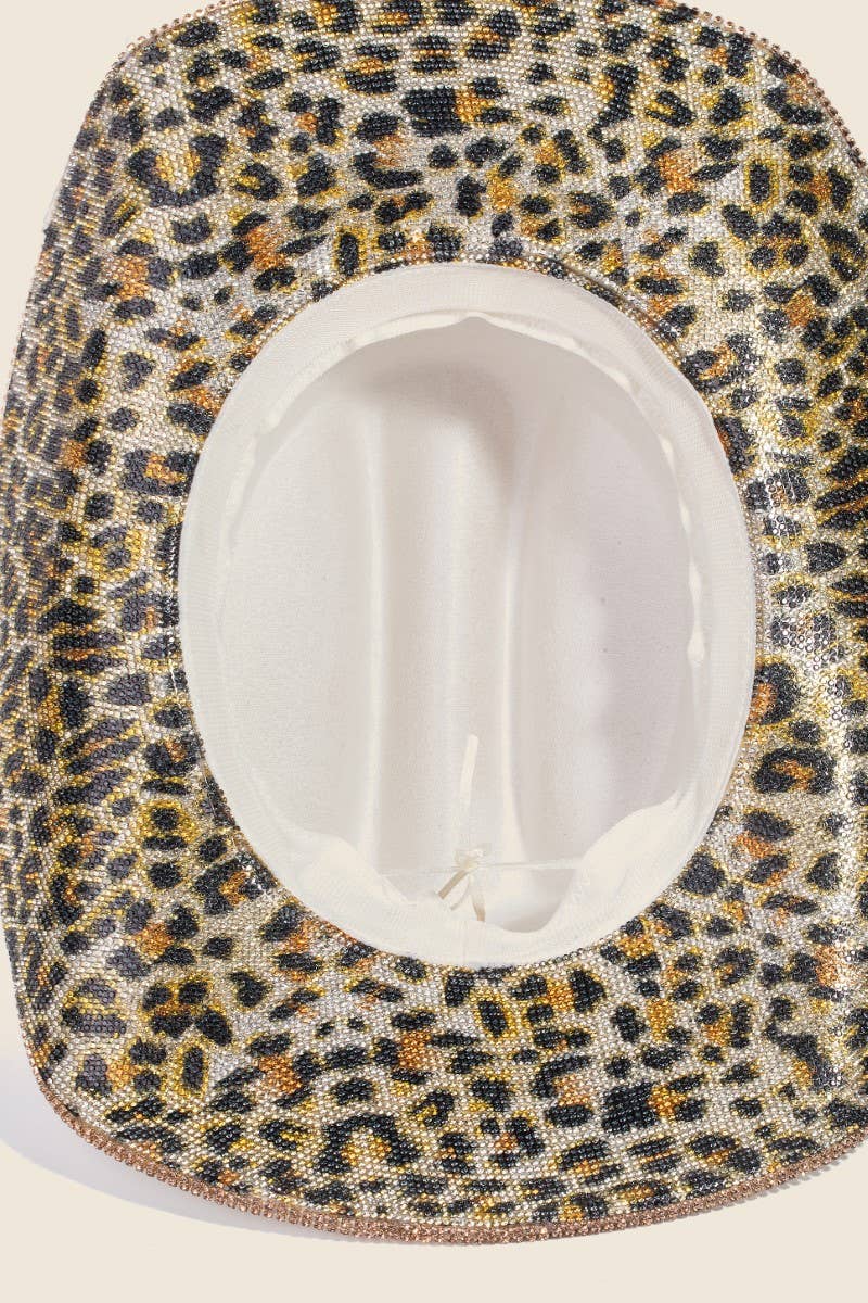 Leopard Print Rhinestone Cowboy Hat