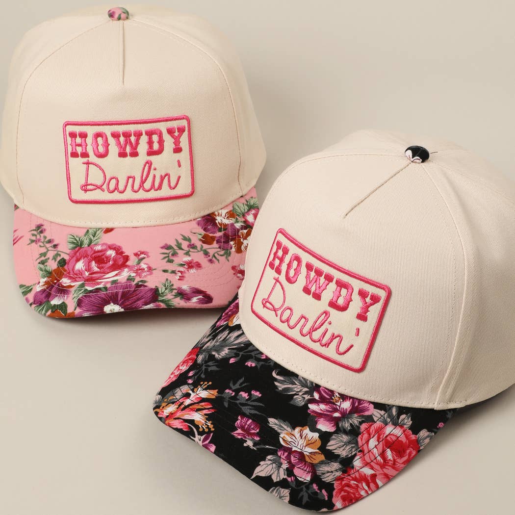 HOWDY Darlin' Embroidery Patch Floral Hat