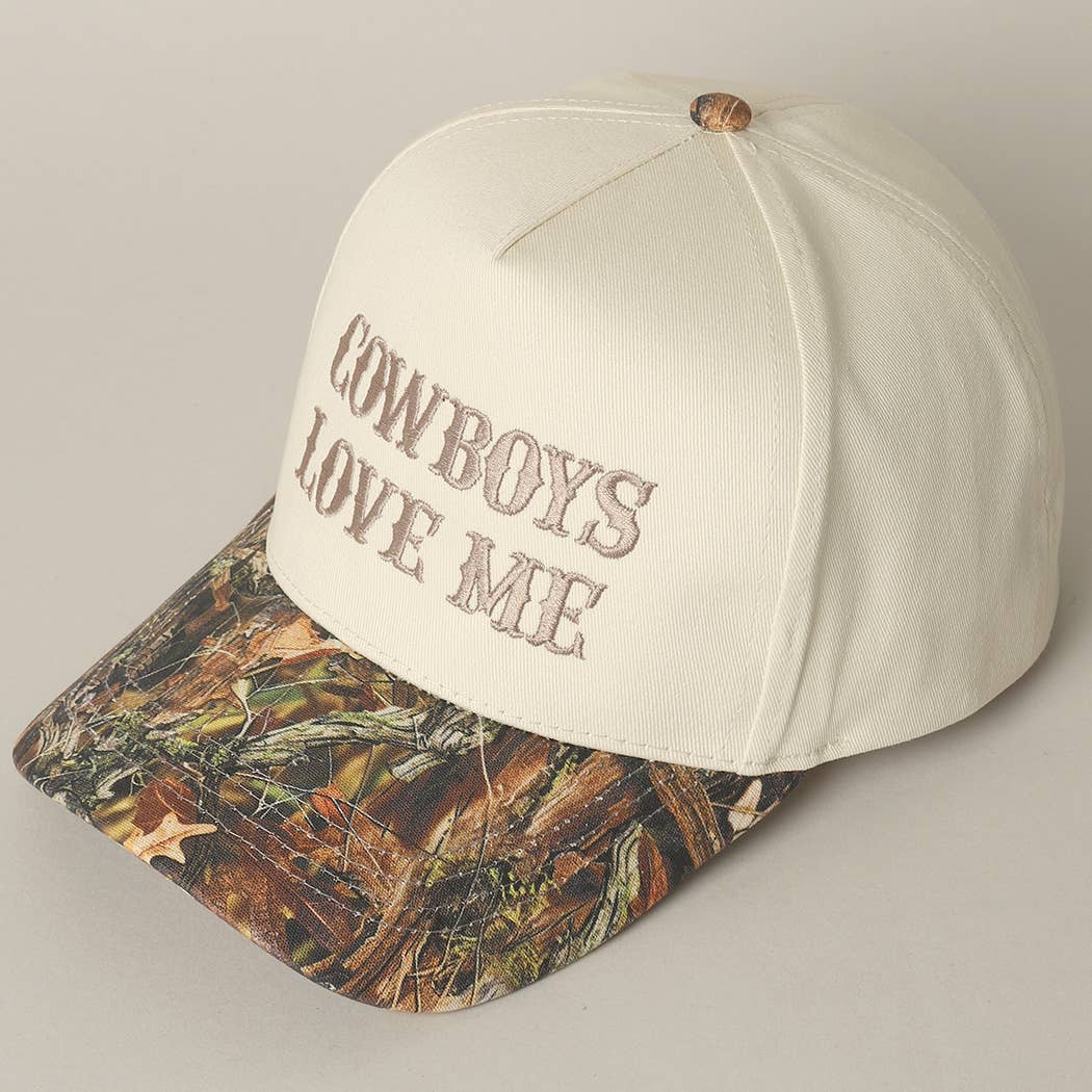 Cowboys Love Me Embroidery Camo Cap