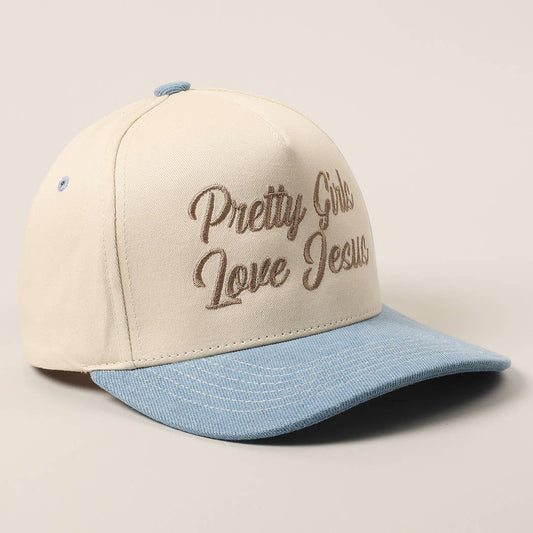 Pretty Girls Love Jesus Embroidery Trucker Hat