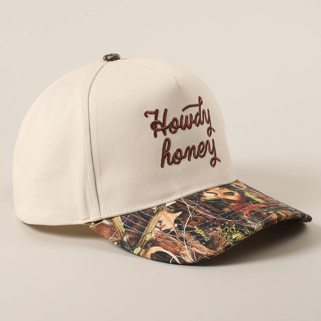 Howdy Honey Embroidery Camo Trucker Hat