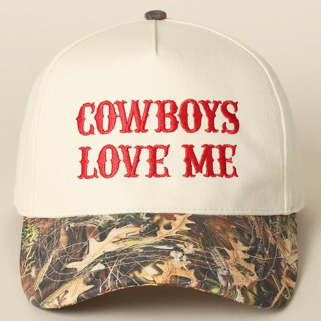 Cowboys Love Me Embroidery Camo Cap