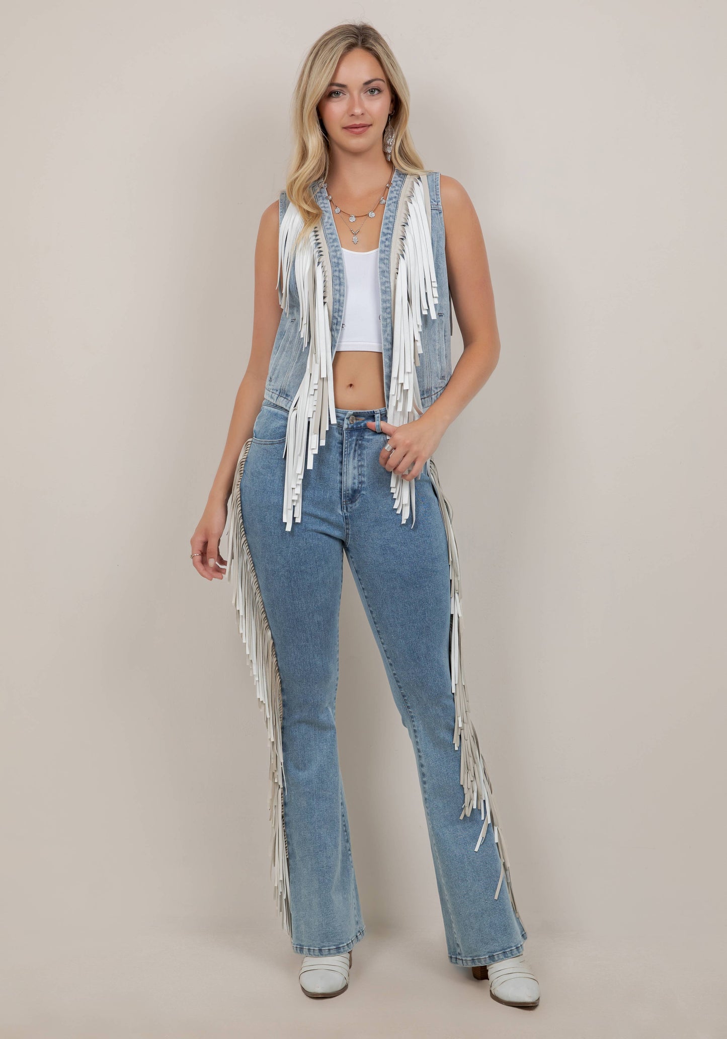 Desert Darlin' Fringe Denim Vest
