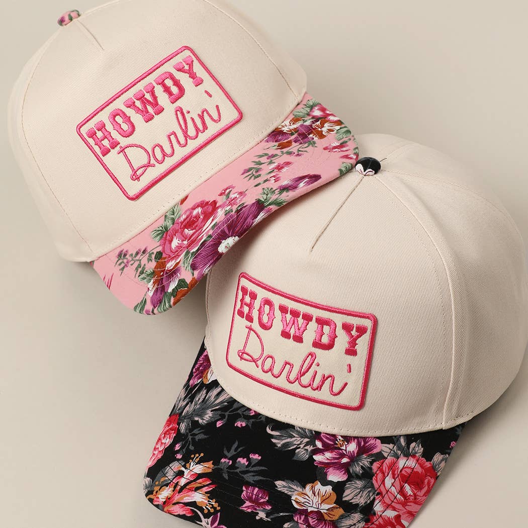 HOWDY Darlin' Embroidery Patch Floral Hat