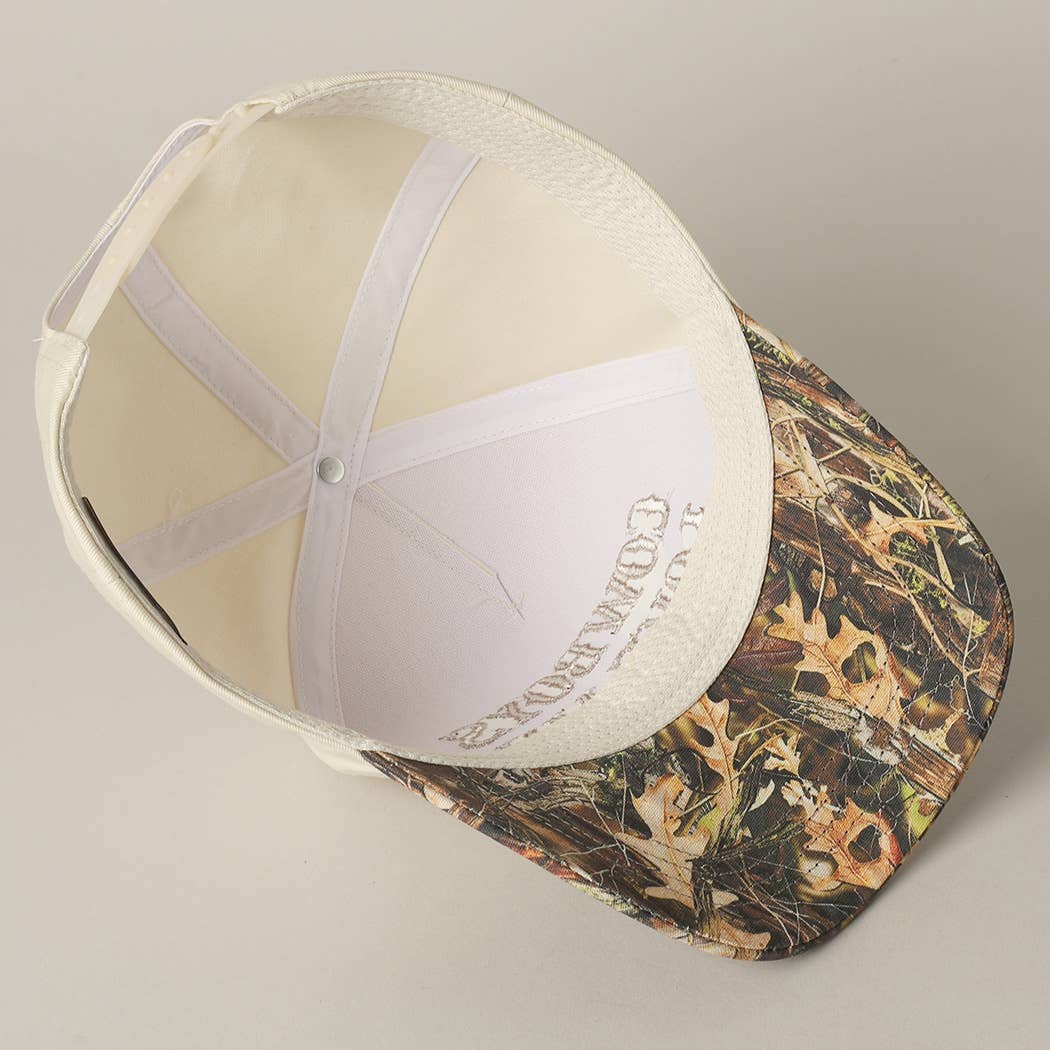 Cowboys Love Me Embroidery Camo Cap