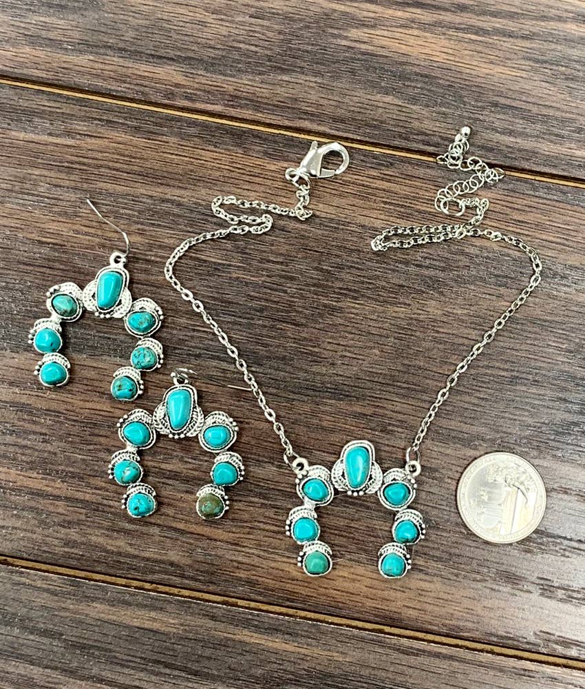Willow Turquoise Necklace Earrings Set
