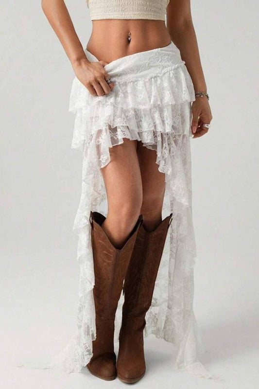 Desert Belle Lace High Low Skirt