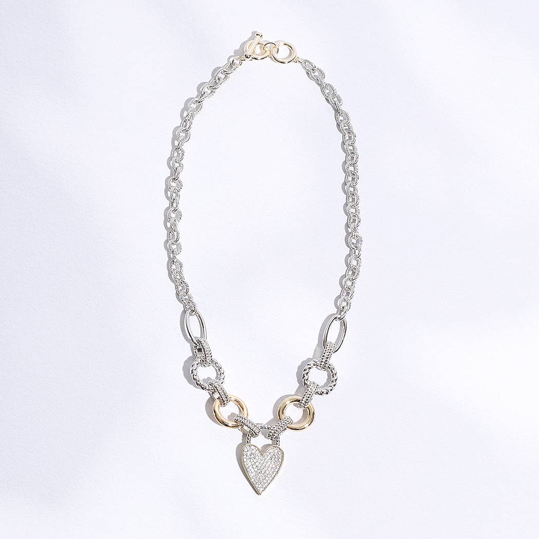 Peyton Heart Charm Link Chain Necklace