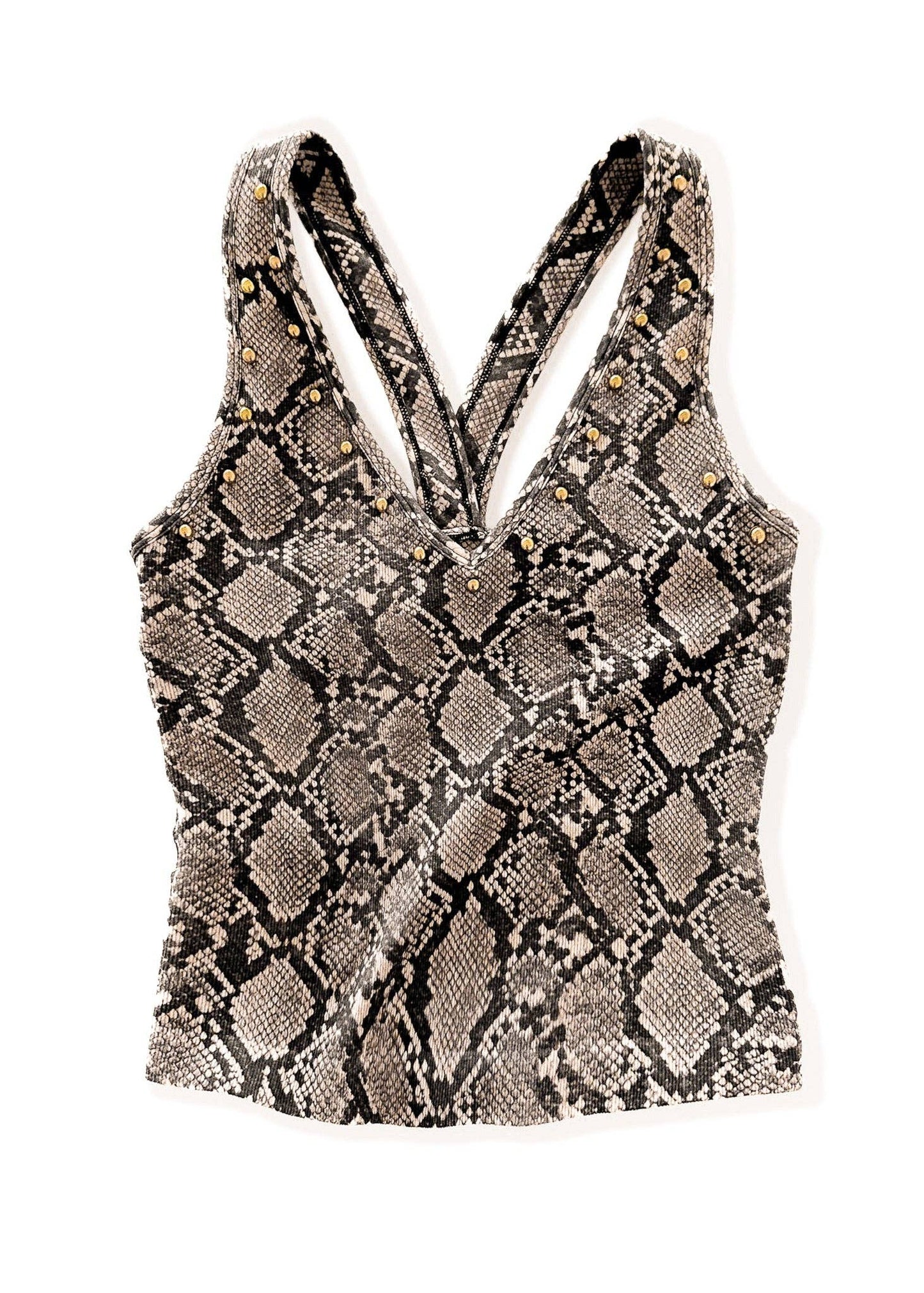 STUDDED BACK SMOOTHING V-NECK BRAMI
