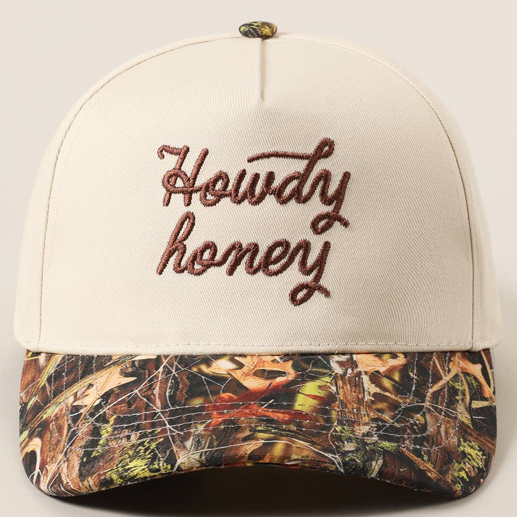 Howdy Honey Embroidery Camo Trucker Hat
