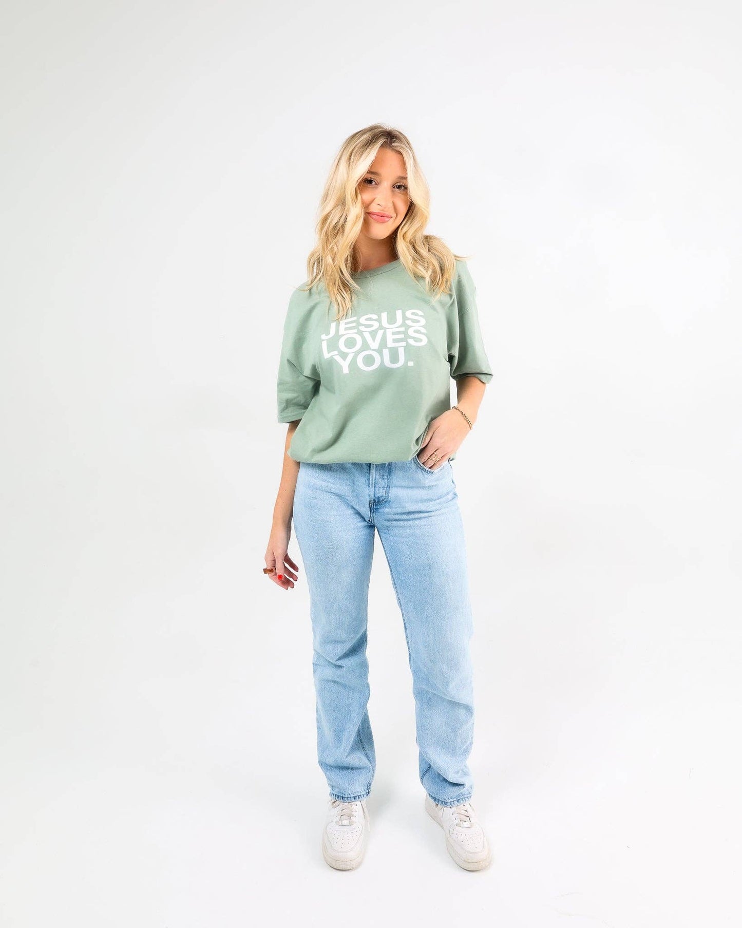 Jesus Loves you-Linen Spruce