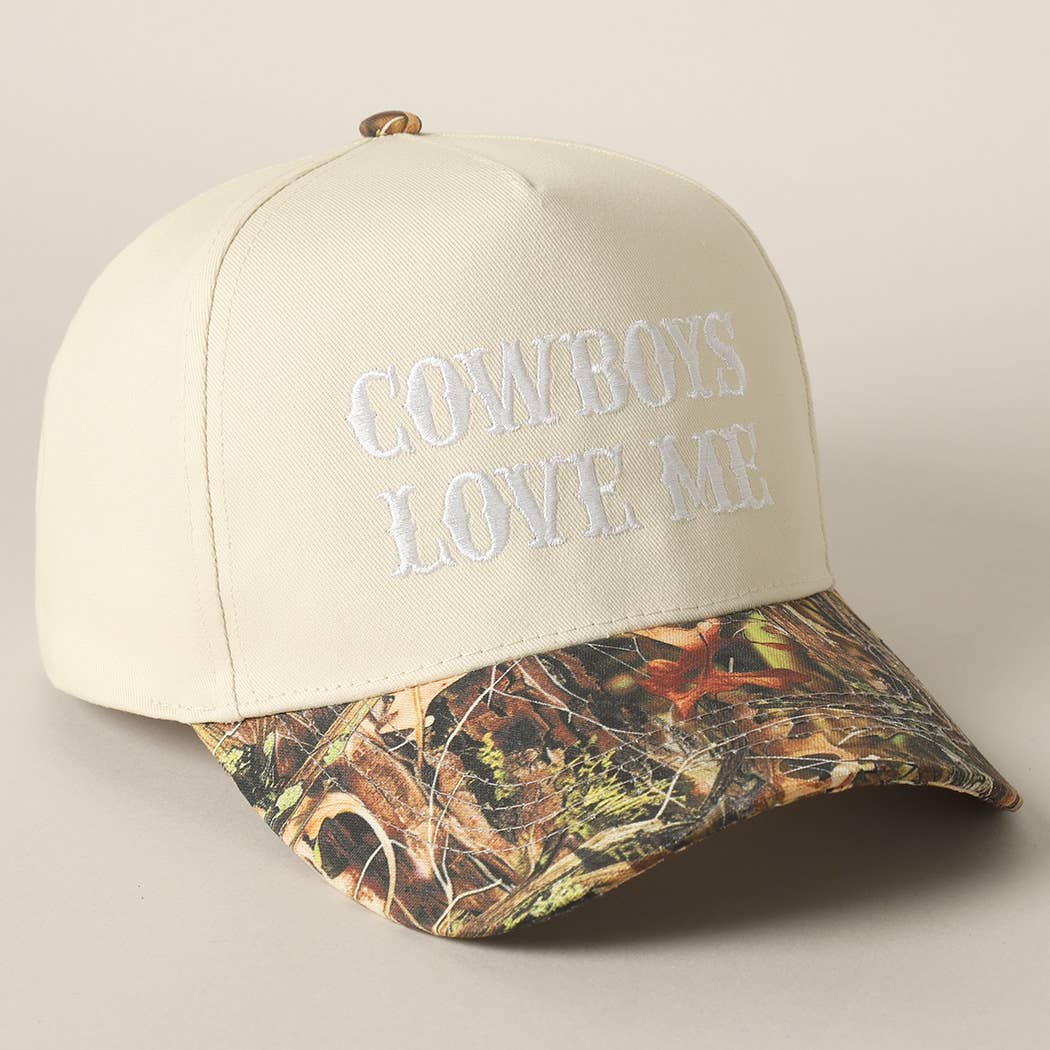 Cowboys Love Me Embroidery Camo Cap
