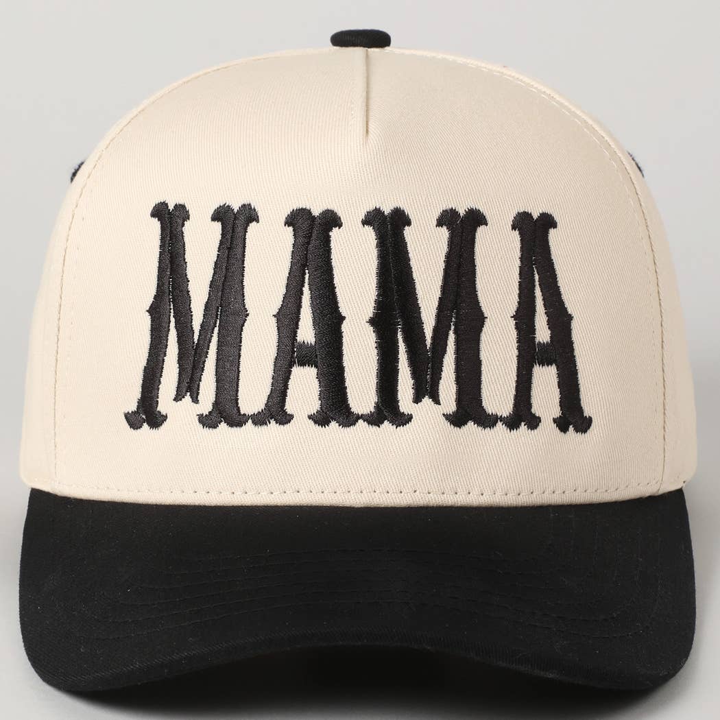 MAMA Typographic Design Embroidery Cap