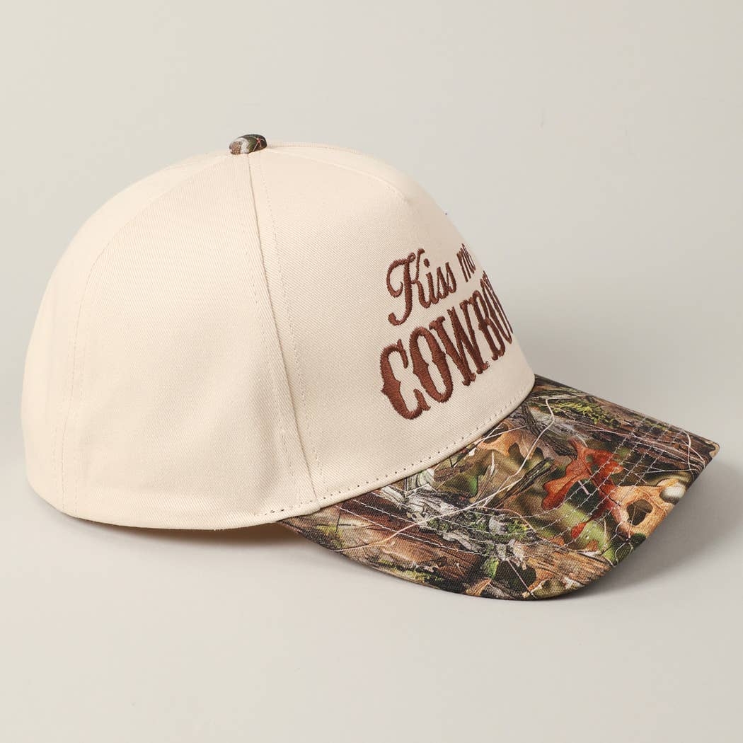Kiss Me Cowboy Embroidery Realtree Two-Tone Cap