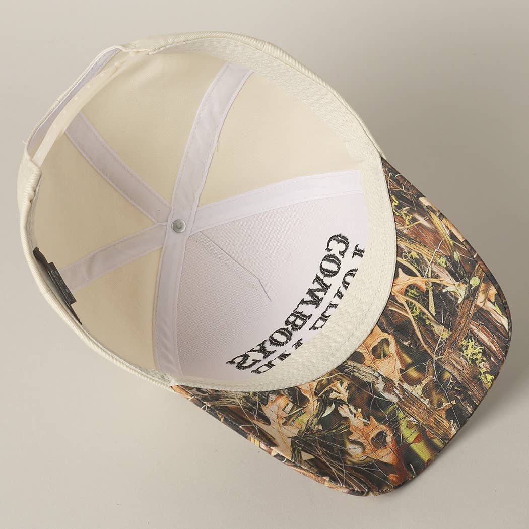 Cowboys Love Me Embroidery Camo Cap