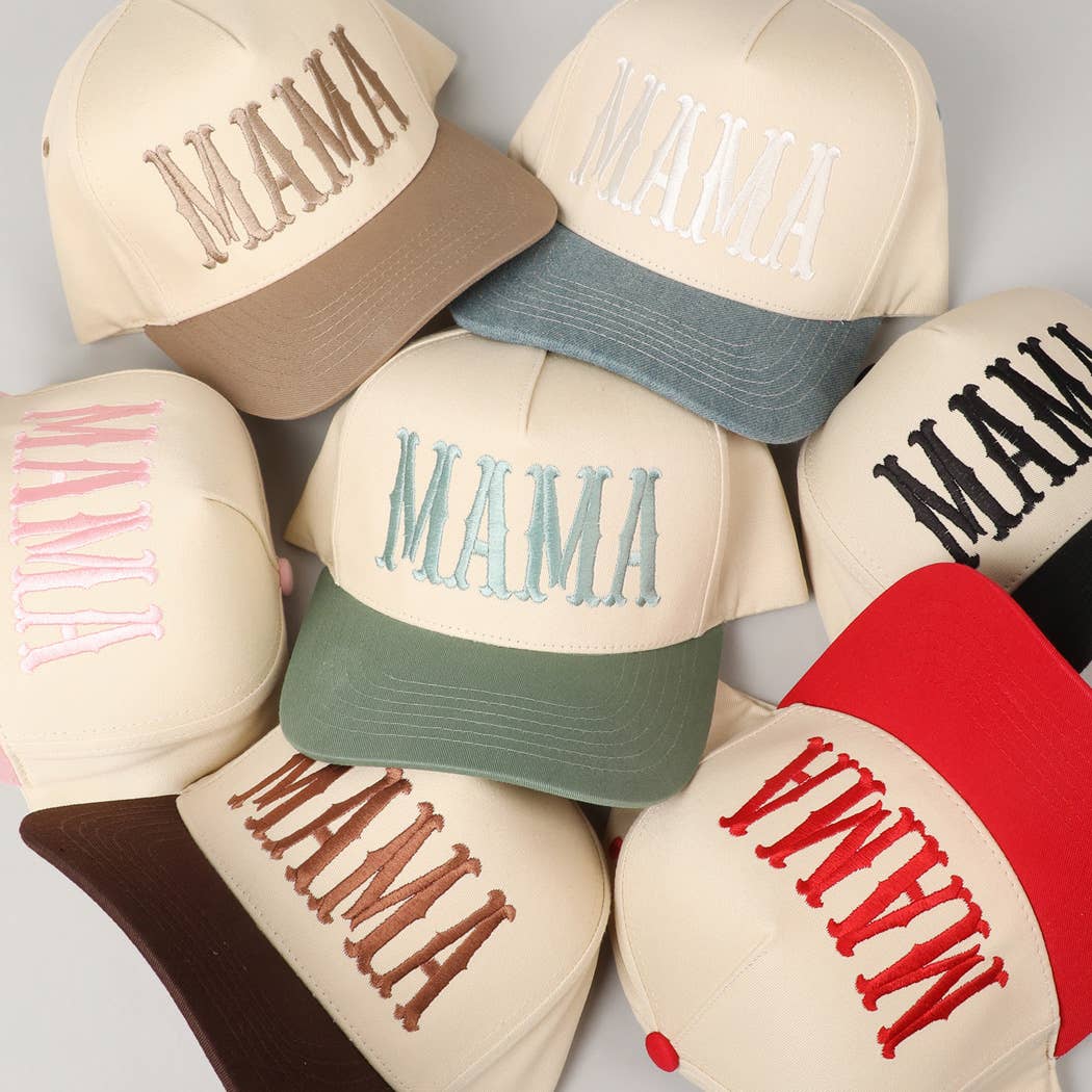 MAMA Typographic Design Embroidery Cap