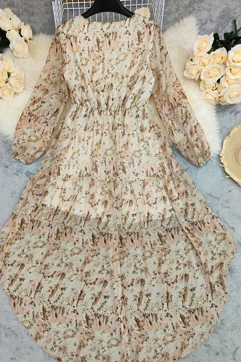 Ranch Floral Ruffle Casual Dress