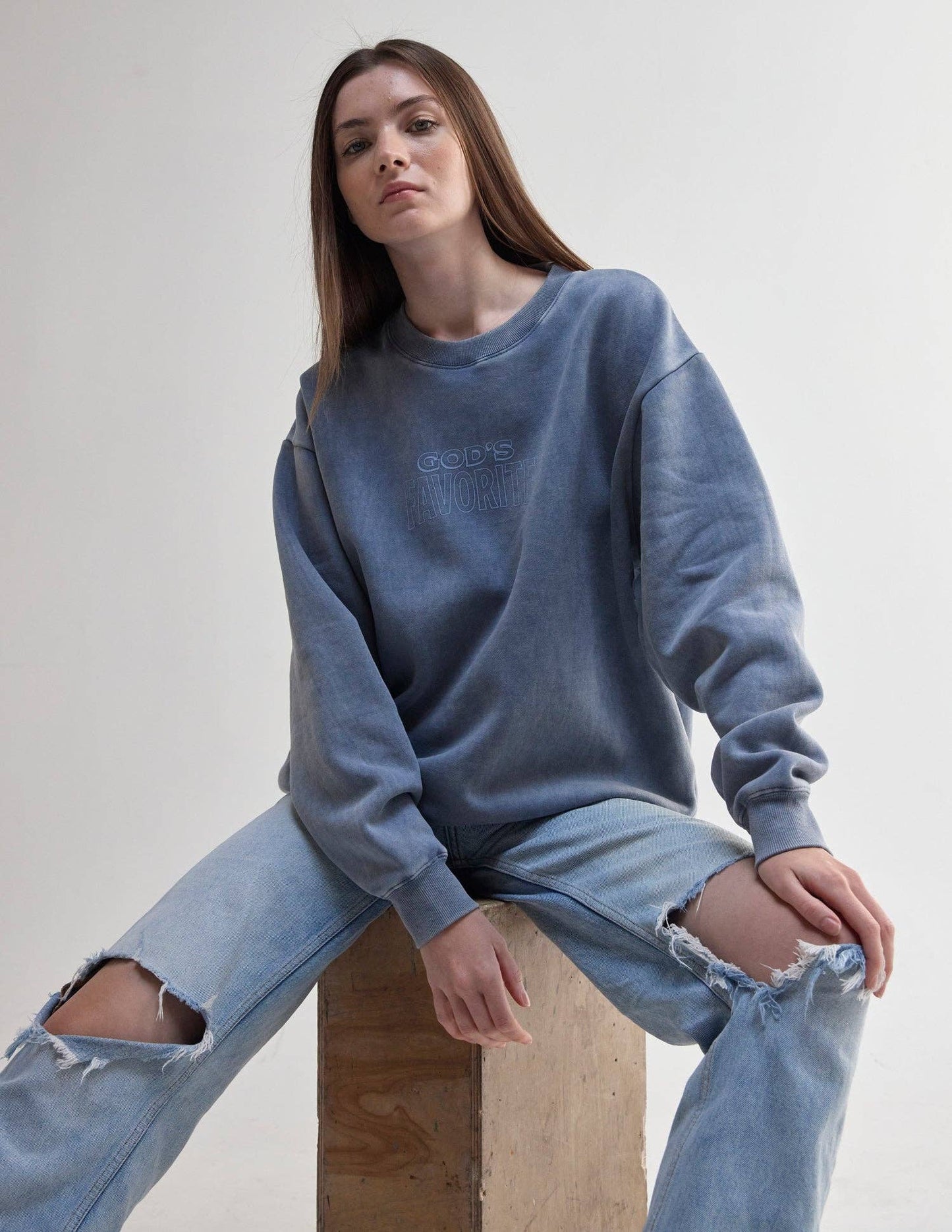 God's Favorite Crewneck - Deep Fjord