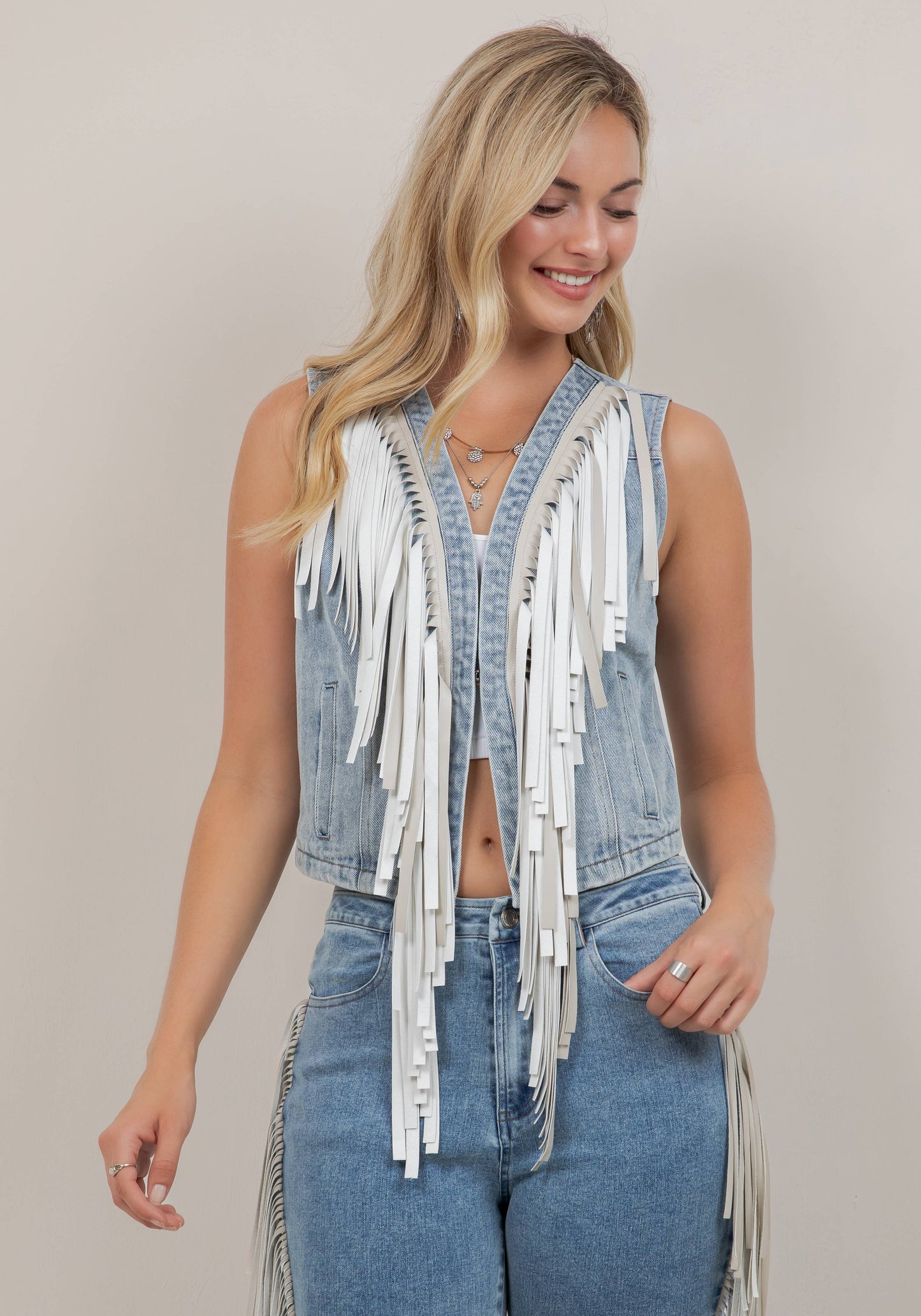 Desert Darlin' Fringe Denim Vest