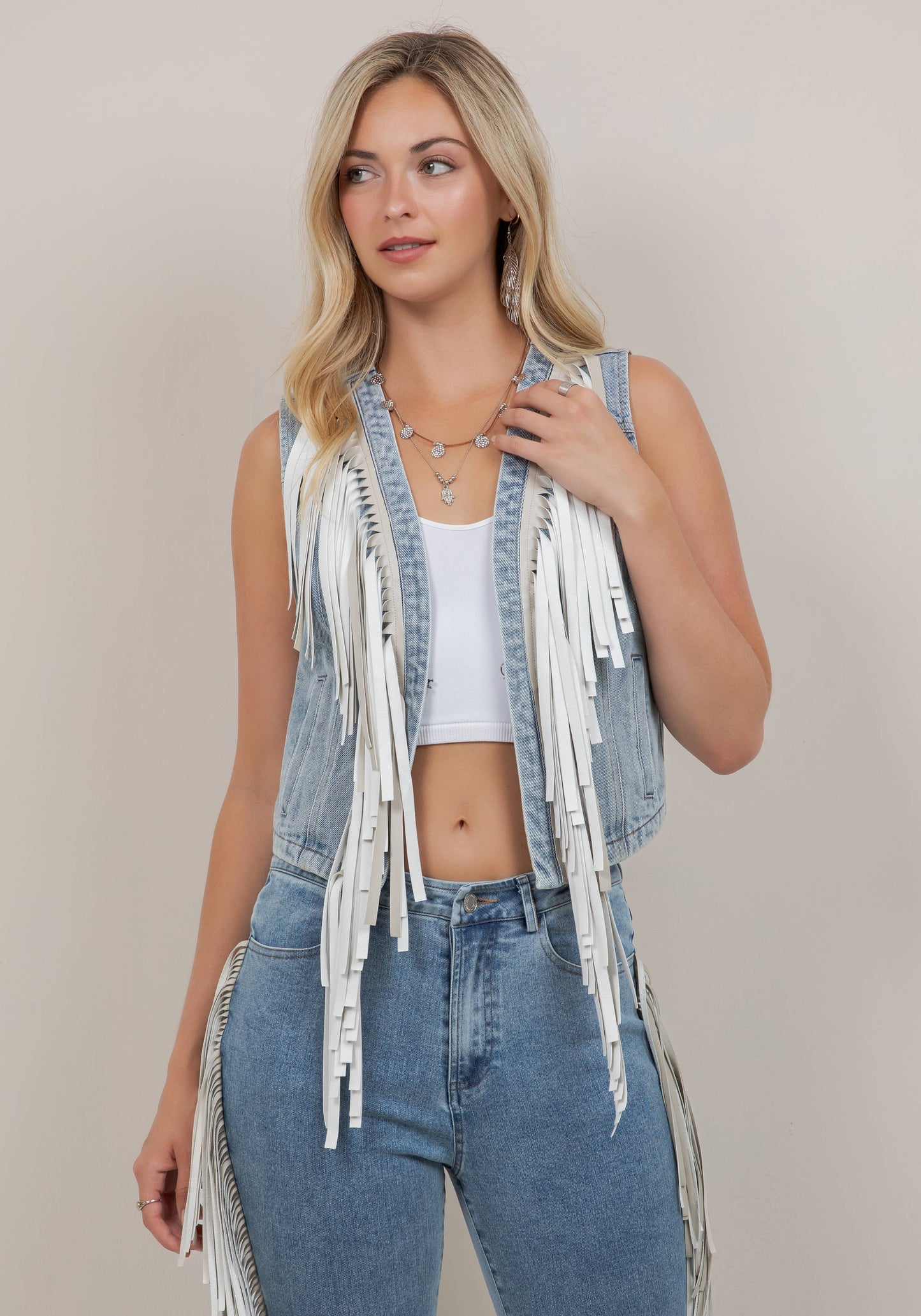 Desert Darlin' Fringe Denim Vest