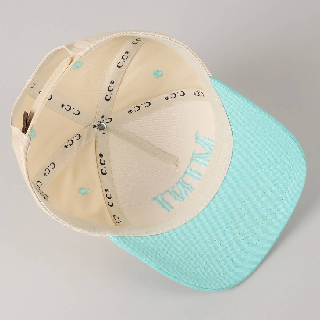 MINI Lettering Embroidery Two-Tone Baseball Cap For Kids