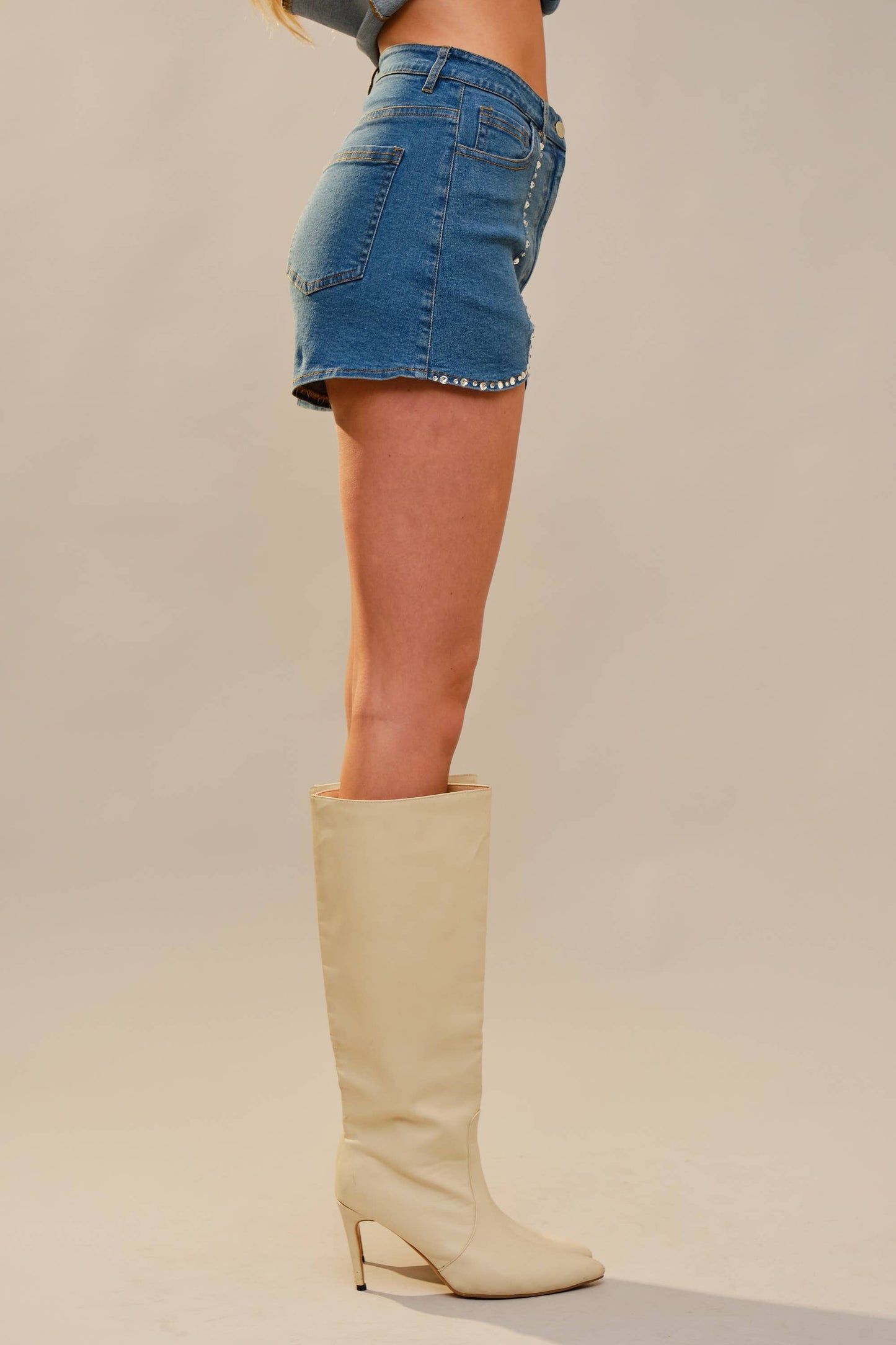 Cowgirl Charm Scallop Hem Denim Shorts