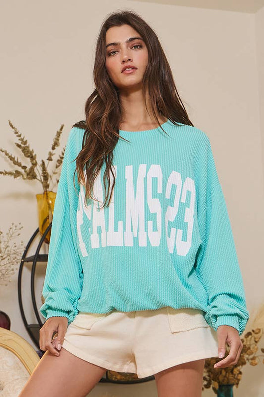 'PSALMS 23' Print Oversized Sweatshirt