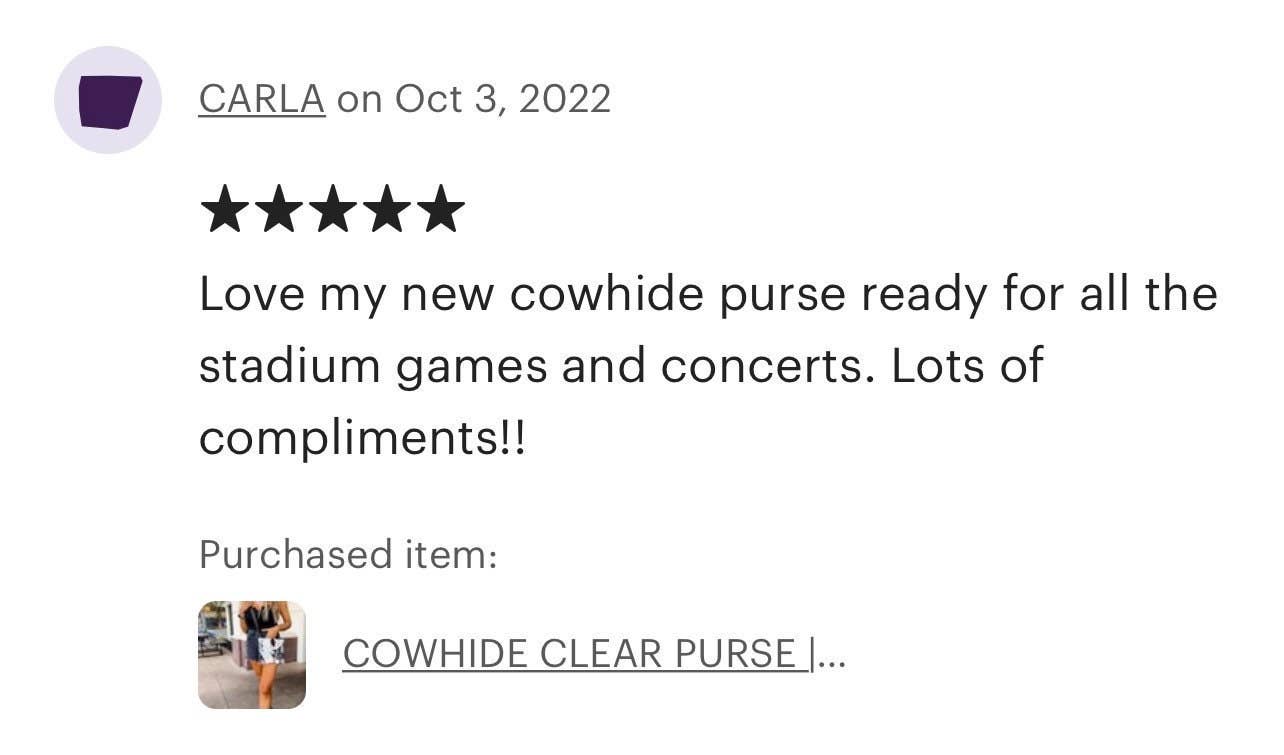 Western Cowhide Hairon Clear Crossbody Purse