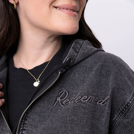 Vintage Washed Redeemed Denim Hoodie