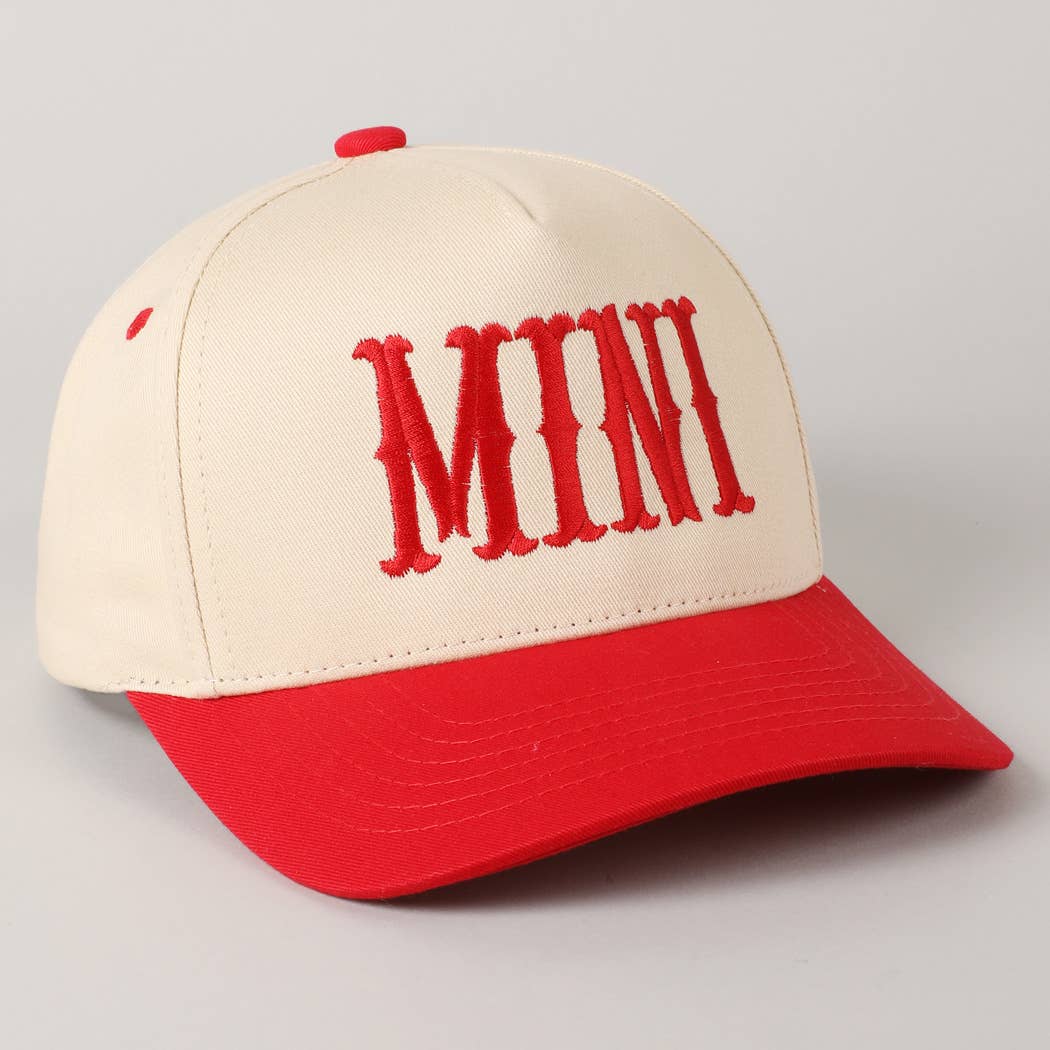 MINI Lettering Embroidery Two-Tone Baseball Cap For Kids