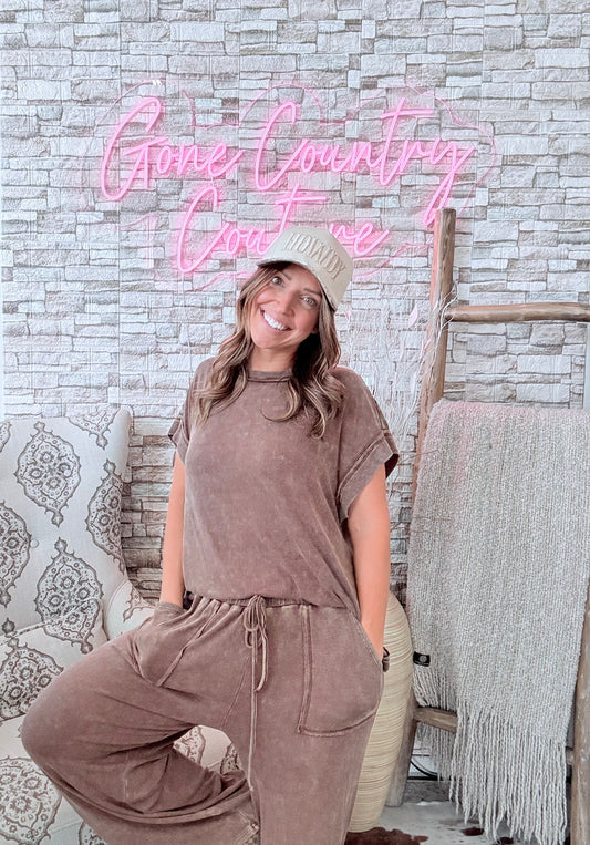 Anna Mineral Wash Ribbed Lounge Set