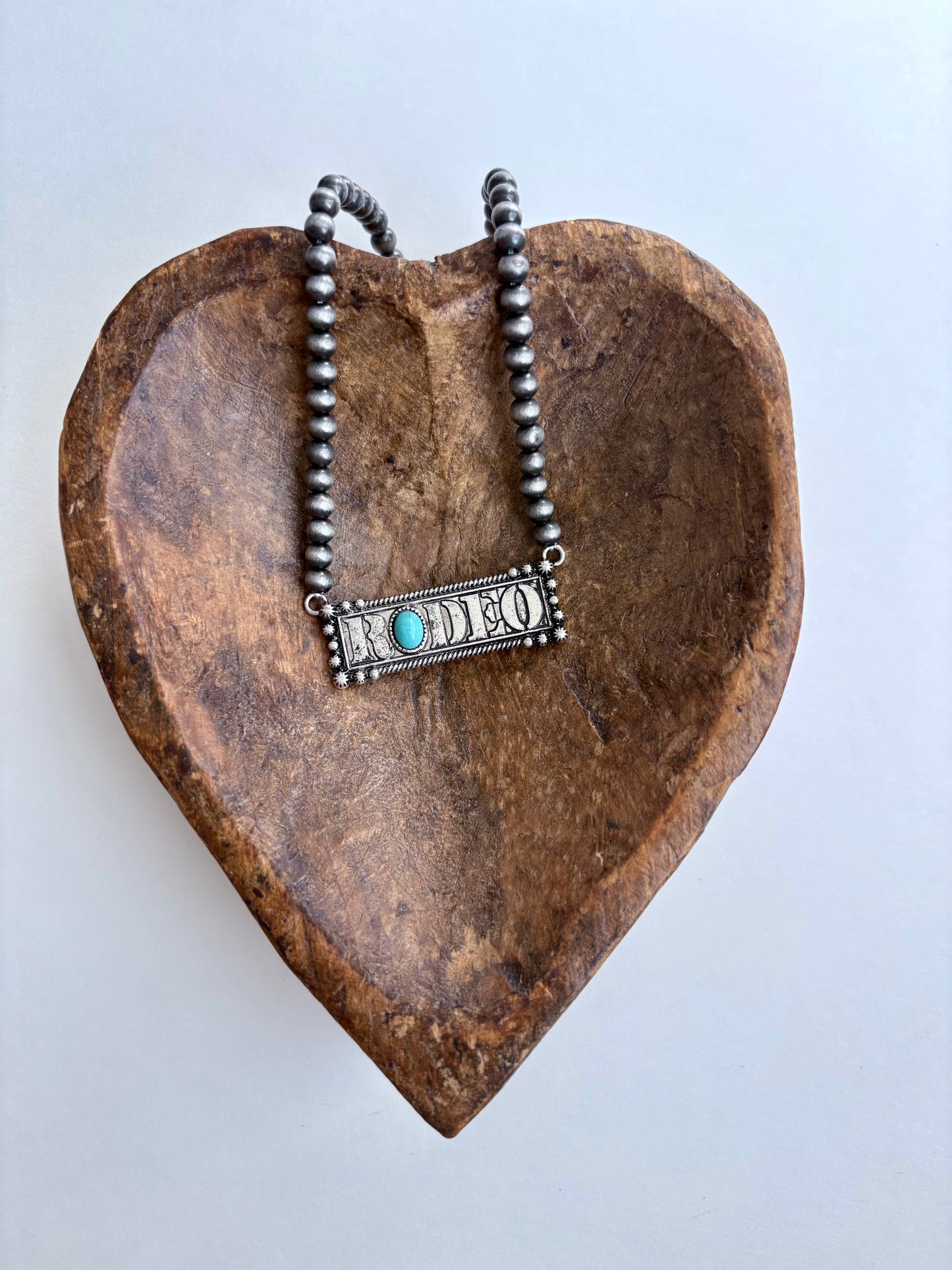Western Bar Pendant Navajo Pearl Bead Necklace