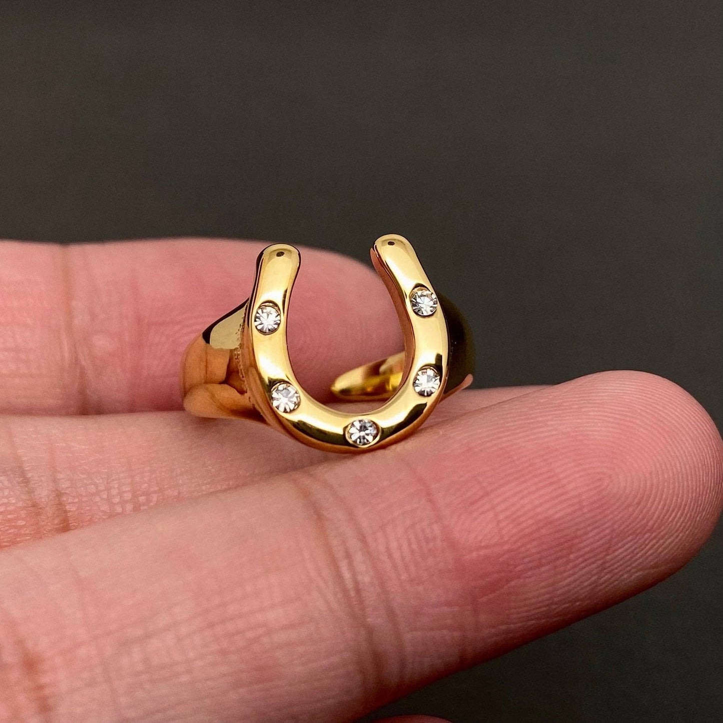 Horseshoe 18K Gold Plated S.Steel Ring