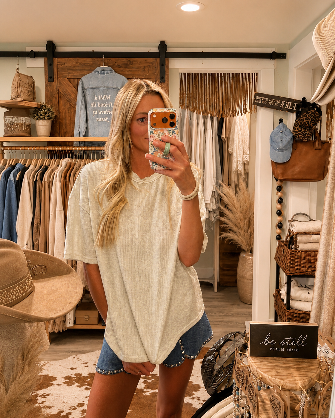 CAMO RIBBED LOOSE FIT SHIRT