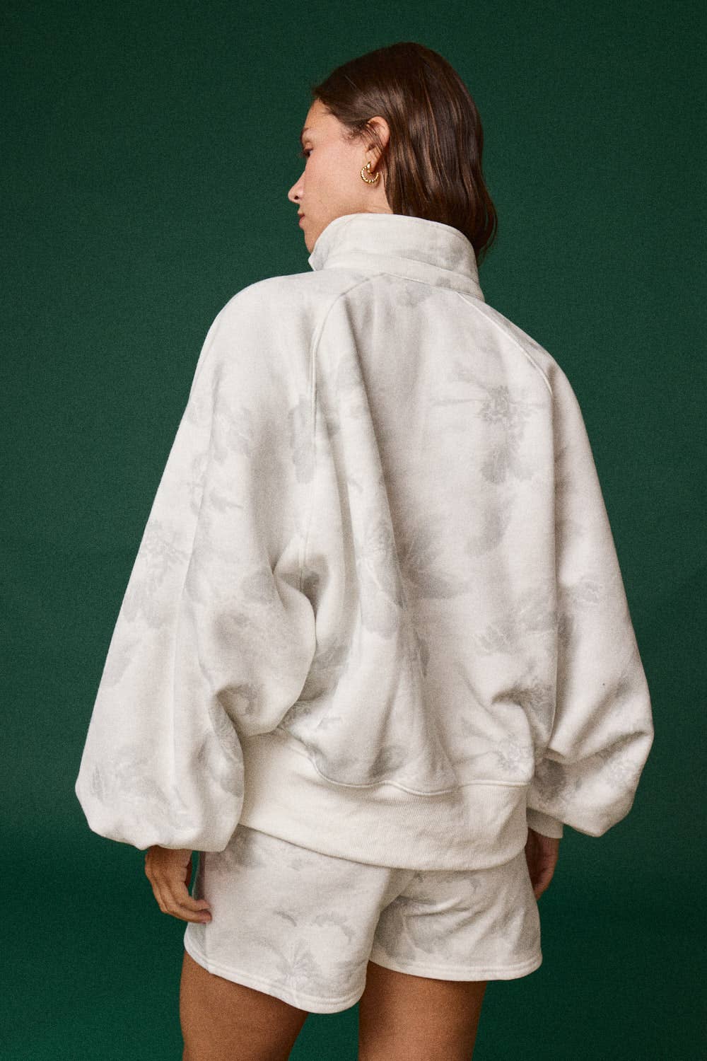 FLORAL PIPER SNAP BUTTON COLLARED SWEATER