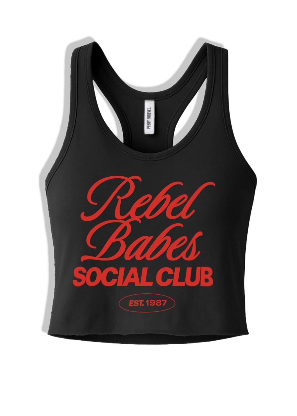 CROPPED REBEL BABES SOCIAL CLUB GRAPHIC BOYFRIEND TANK