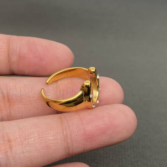 Horseshoe 18K Gold Plated S.Steel Ring