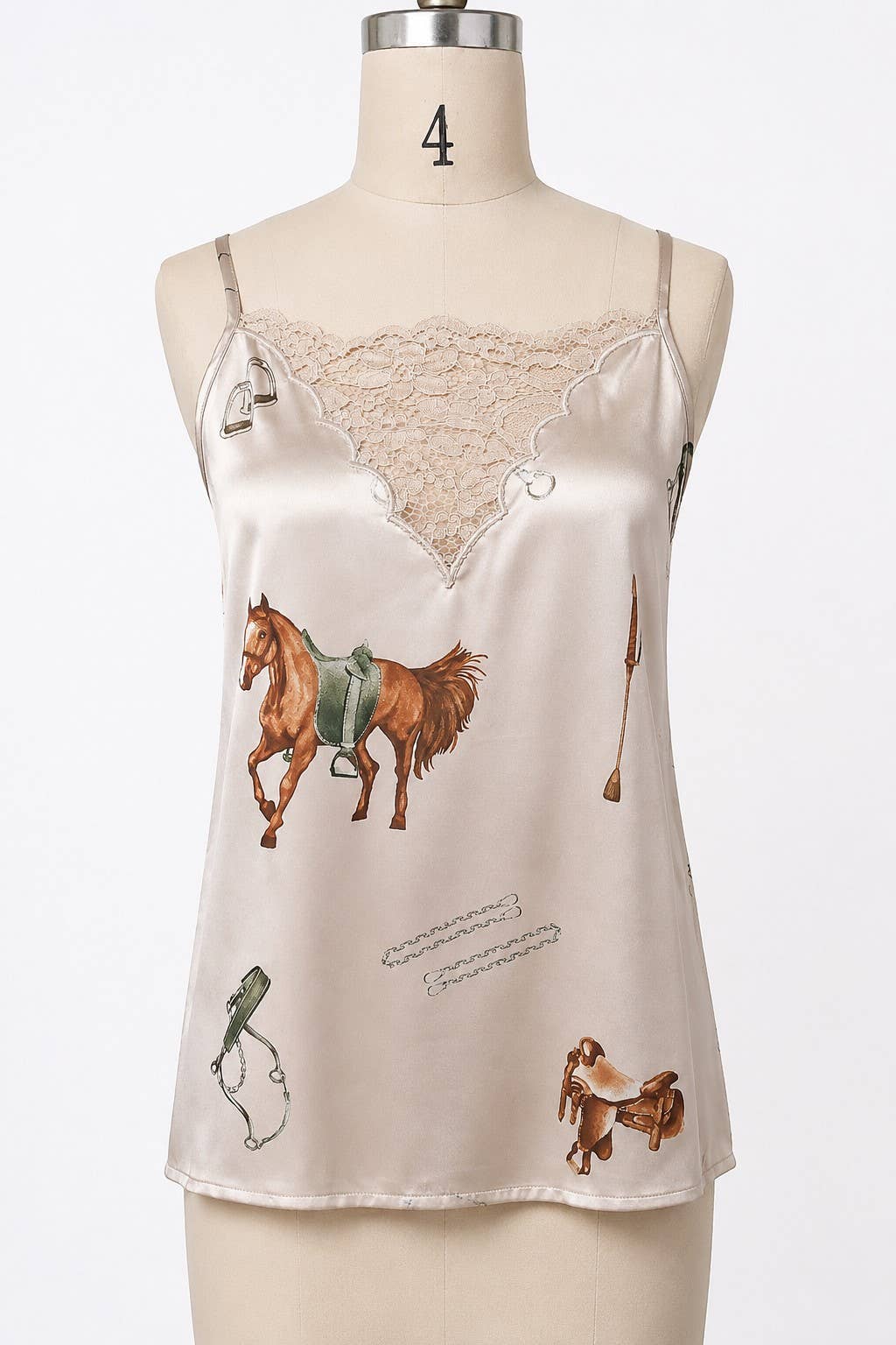 Wild Horses Lace Trim Cami Top