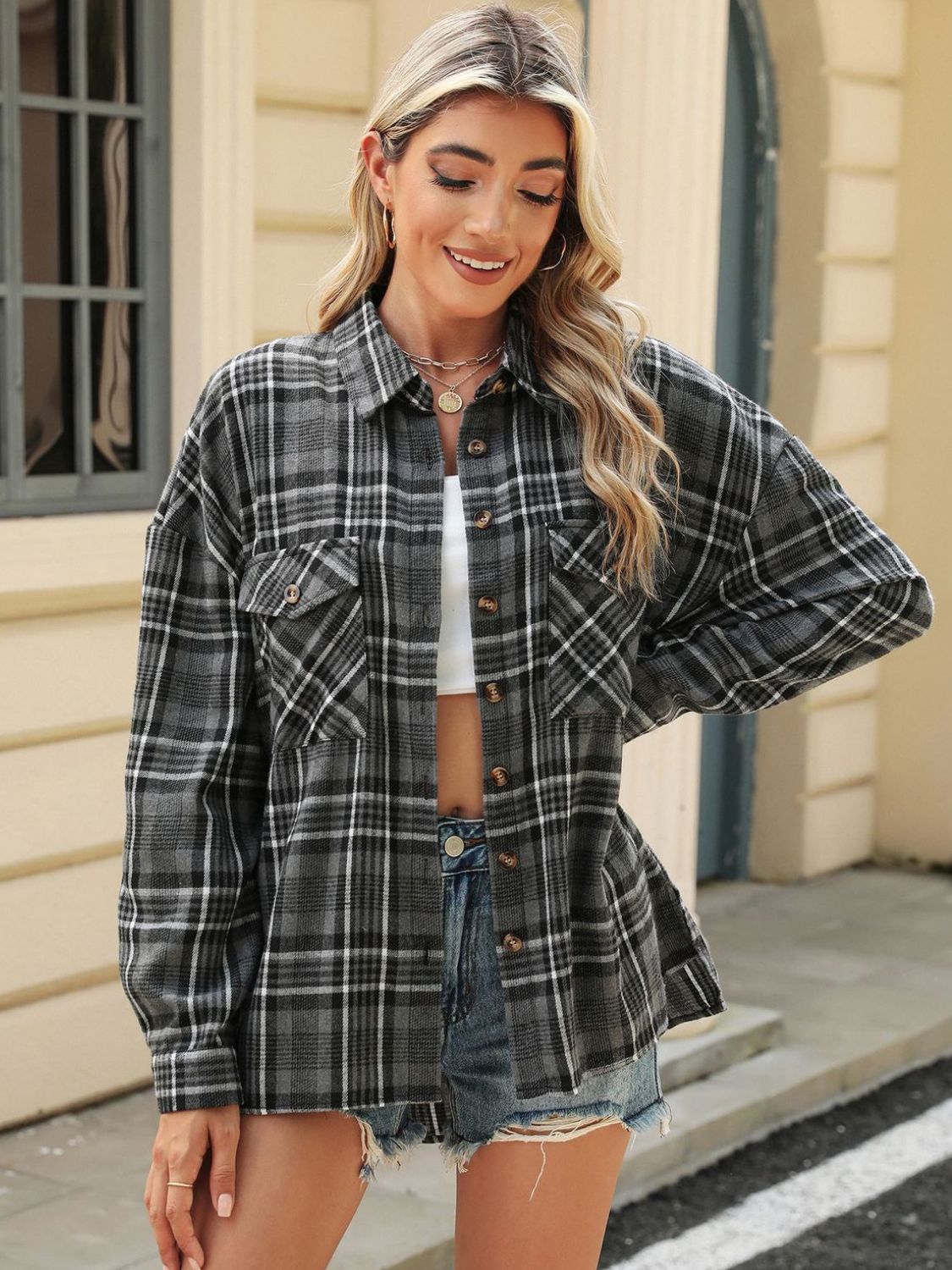 Plaid Collared Long Sleeve Flannel *Online Only*