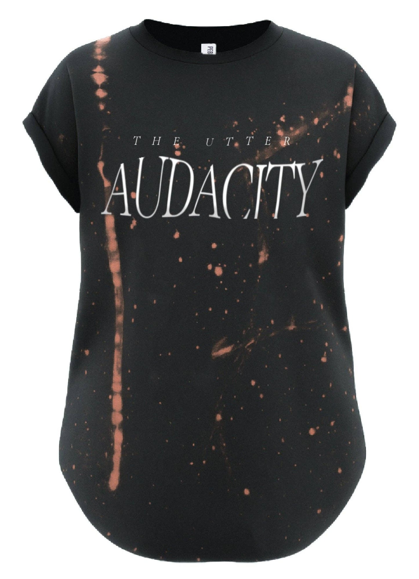 THE UTTER AUDACITY BLEACHED OUT SIDE SLIT TEE