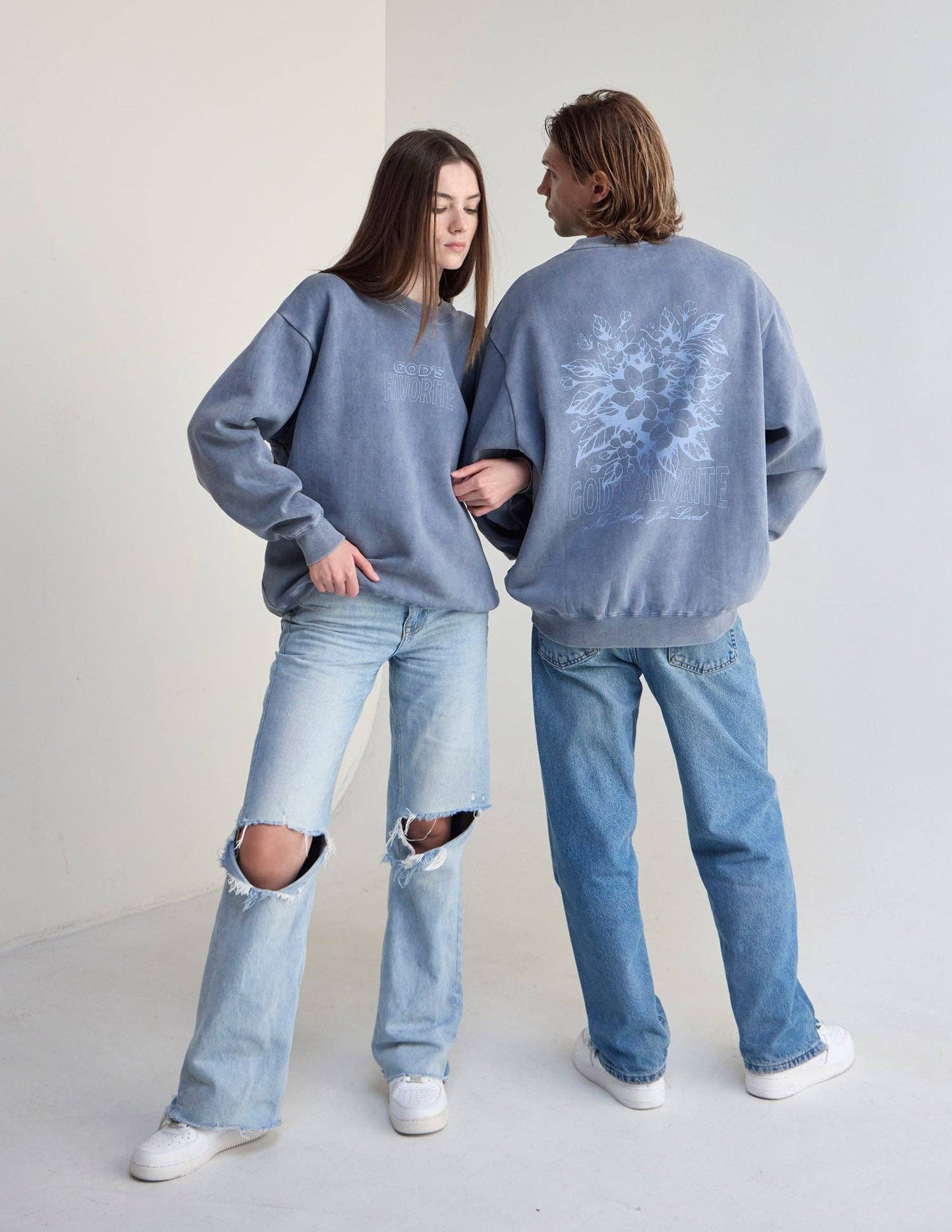 God's Favorite Crewneck - Deep Fjord